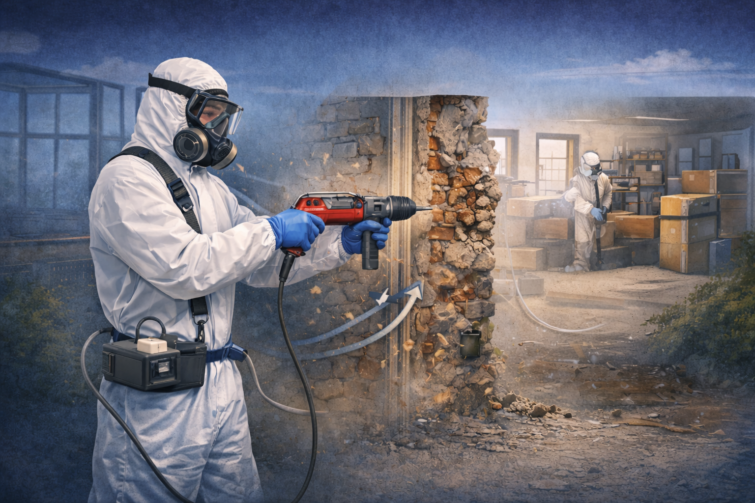 Illustration — mesure d’empoussièrement amiante au poste de travail